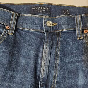 Lucky Brand 410 Athletic Dark Wash Straight Jeans Mens Size 36x33 Denim